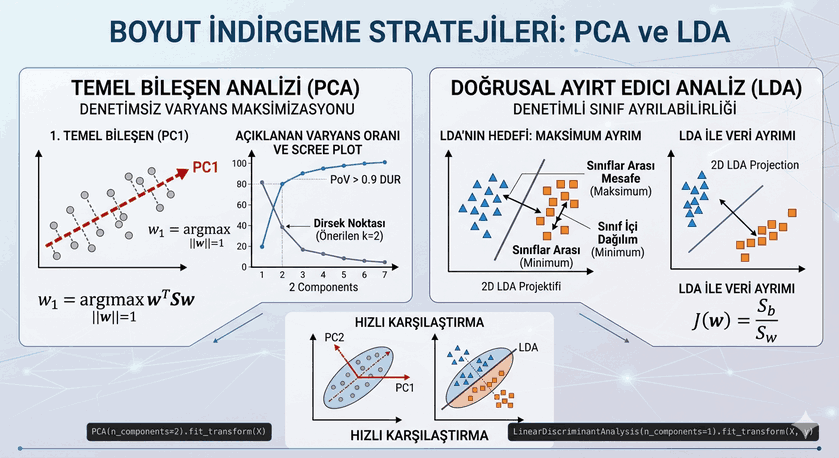 Makine Öğrenmesinde Boyut İndirgeme Stratejileri ve Algoritmik Derinlik