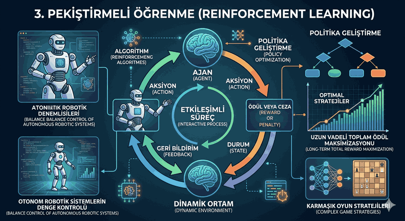 Pekiştirmeli Öğrenme: Dinamik Karar Mekanizmaları ve Otonom Sistemlerin Matematiği