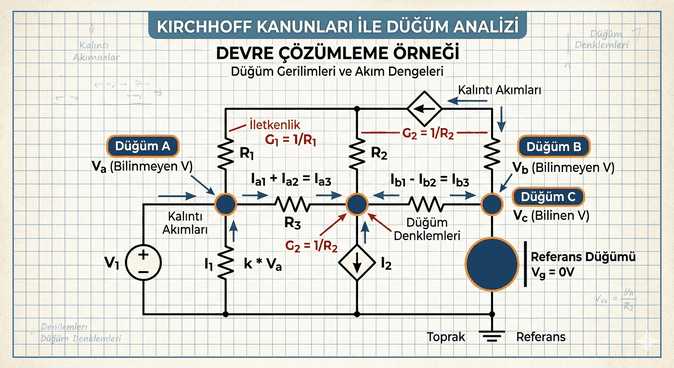 Karmaşık Devrelerin Matematiksel Mimarisi ve Düğüm Gerilimleri Yöntemi