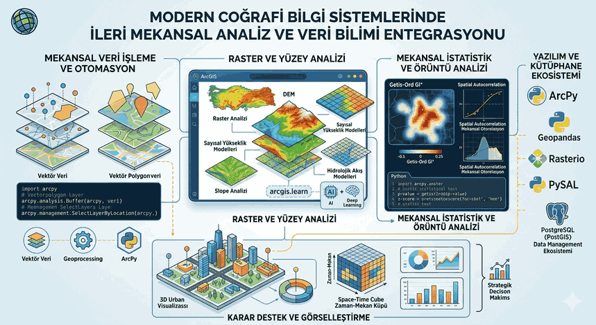 Modern Coğrafi Bilgi Sistemlerinde İleri Mekansal Analiz ve Veri Bilimi Entegrasyonu
