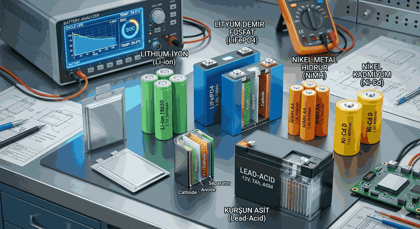 Modern Şarj Edilebilir Pil Teknolojileri ve Elektrokimyasal Performans Analizi
