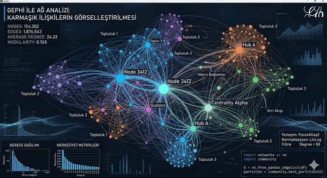 Veri Biliminde Topolojik Yaklaşımlar ve Gephi ile Graf Teorisi Temelli Ağ Analizi