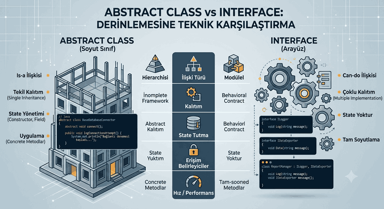 Abstract Class vs Interface: Derinlemesine Teknik Analiz ve Mimari Karar Süreçleri