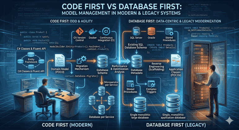 Code First vs. Database First: Modern ve Legacy Sistemlerde Model Yönetimi