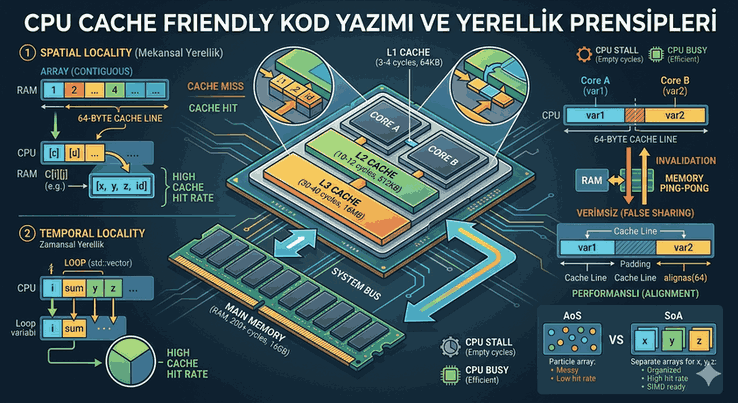 CPU Cache Friendly Kod Yazımı: Spatial ve Temporal Locality Prensipleri