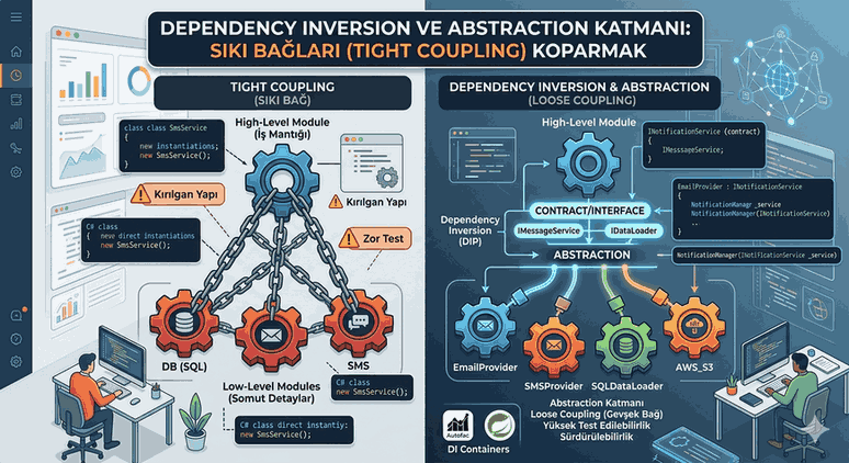 Dependency Inversion ve Abstraction Katmanı: Katmanlar Arası Sıkı Bağları (Tight Coupling) Koparmak