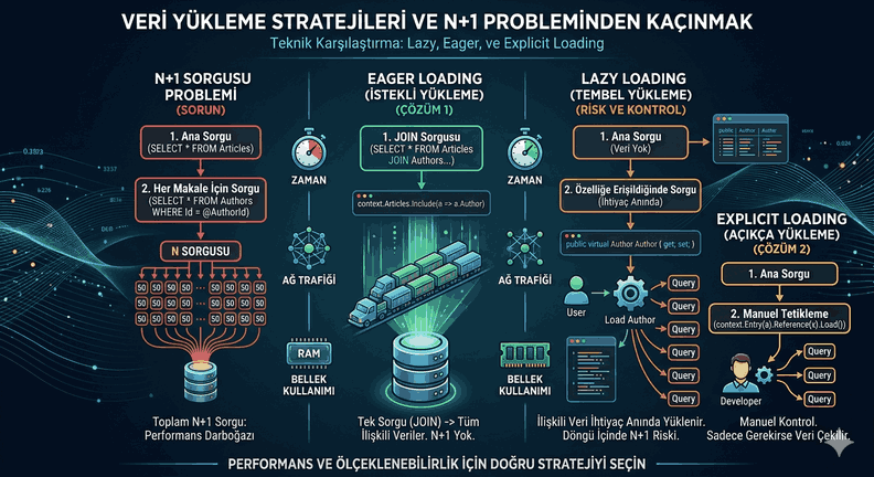 Lazy, Eager ve Explicit Loading: Veri Yükleme Stratejileriyle "N+1 Probleminden" Kaçınmak