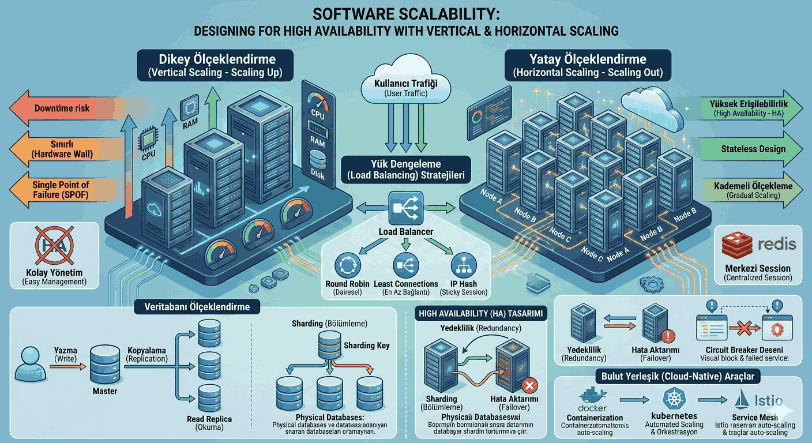 Yazılımda Ölçeklenebilirlik: Dikey ve Yatay Ölçeklendirme ile High-Availability Tasarımı